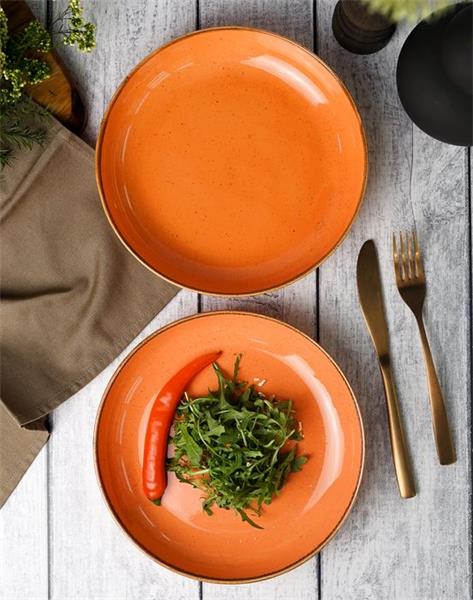 Салатник полуглубокий d 22 см h 4 см 835 мл фарфор цвет оранжевый Seasons