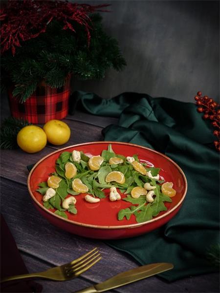 Салатник полуглубокий d 22 см h 4 см 835 мл фарфор цвет красный Seasons