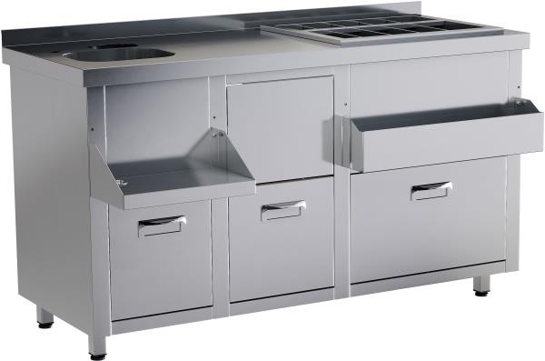 Барная станция RESTOINOX БСЗ1-15/6-05 с ящиками и вертушкой
