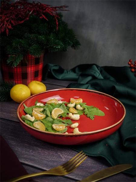 Салатник полуглубокий d 22 см h 4 см 835 мл фарфор цвет красный Seasons