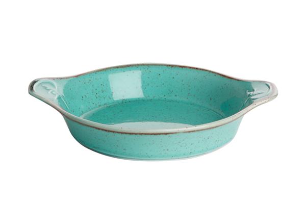 Форма для запекания d 21 см h 5,5 см (L c ручками  27 см) фарфор цвет бирюзовый Seasons