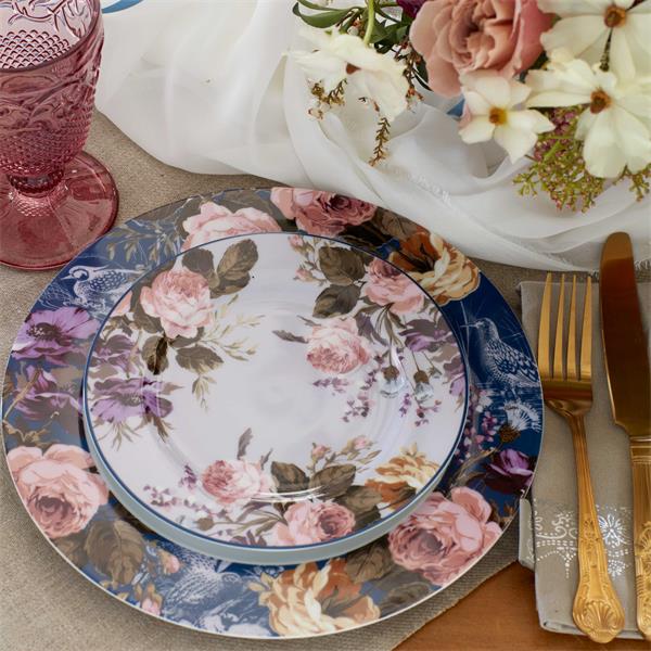 Тарелка мелкая 27 см, декор NAVY FLORAL BORDER 