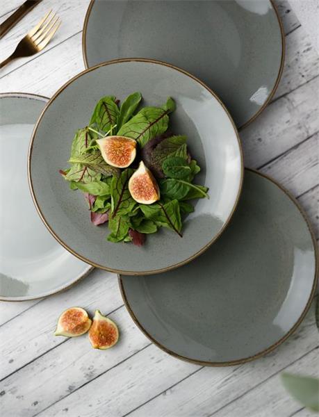 Porland Набор обеденных тарелок 24 см (4 предмета), тёмно-серый