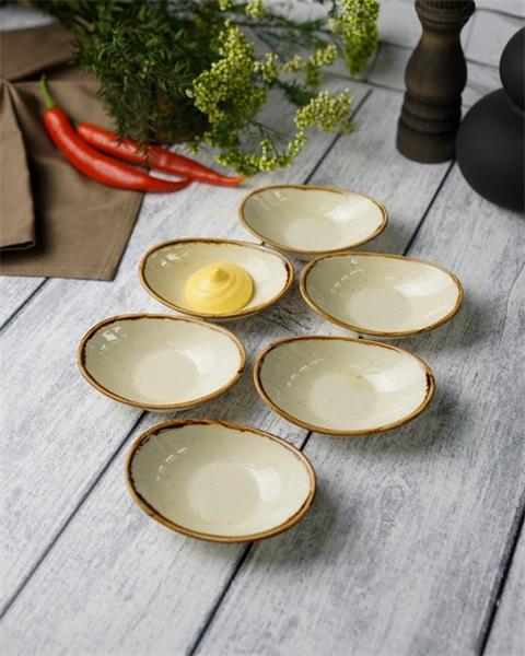 Соусник овальный 7х11 см фарфор цвет желтый Seasons