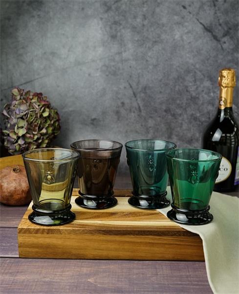 Набор из 4 разноцветных стаканов  260 мл, h 10,3 см, d 8,4 см , ABEILLE