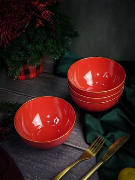 Салатник d 14 см h 7 см 550 мл фарфор цвет красный Seasons