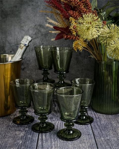 Бокал для вина 240 мл, h 14,1 см, d 8,5 см, цвет оливковый ABEILLE  OLIVE (замена 611014)