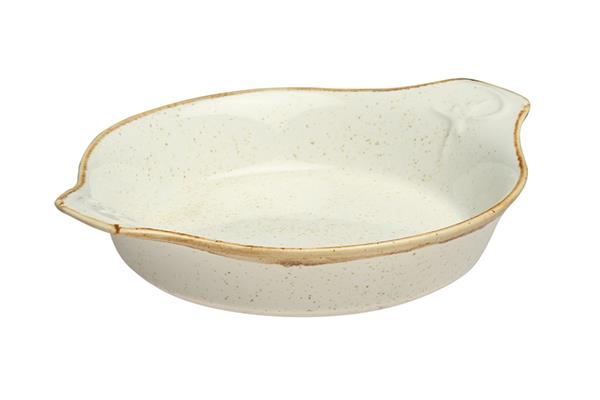 Форма для запекания d 21 см h 5,5 см (L c ручками  27 см) фарфор цвет бежевый Seasons