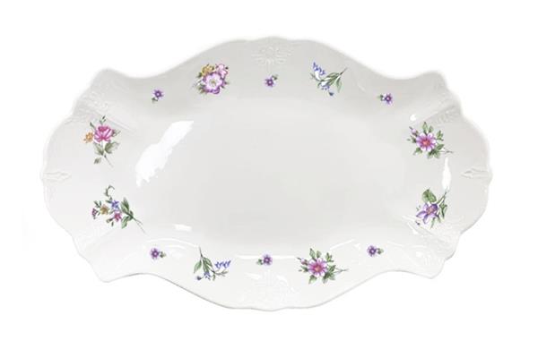 Блюдо овальное (фигурное) 30x18,5 см h 3 см, фарфор, Retro Garden