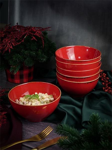 Салатник d 16 см h 8.5 см 770 мл фарфор цвет красный Seasons