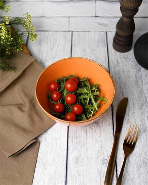 Салатник d 16 см h 8.5 см 770 мл фарфор цвет оранжевый Seasons