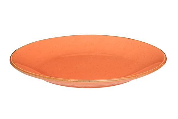 Тарелка 24 см безбортовая фарфор цвет оранжевый Seasons