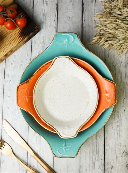 Форма для запекания d 21 см h 5,5 см (L c ручками  27 см) фарфор цвет бежевый Seasons