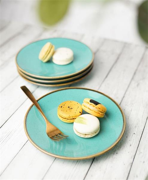 Porland Набор десертных тарелок 18 см (4 предмета), бирюзовый