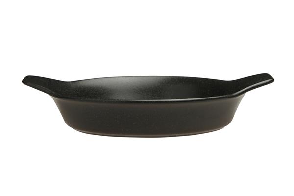 Форма для запекания d 21 см h 5,5 см (L c ручками  27 см) фарфор цвет черный Seasons