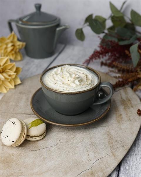 Блюдце 16 см фарфор цвет темно-серый Seasons