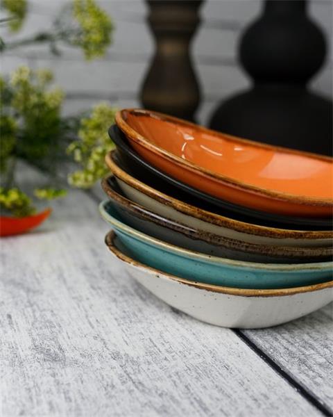 Соусник овальный 7х11 см фарфор цвет оранжевый Seasons