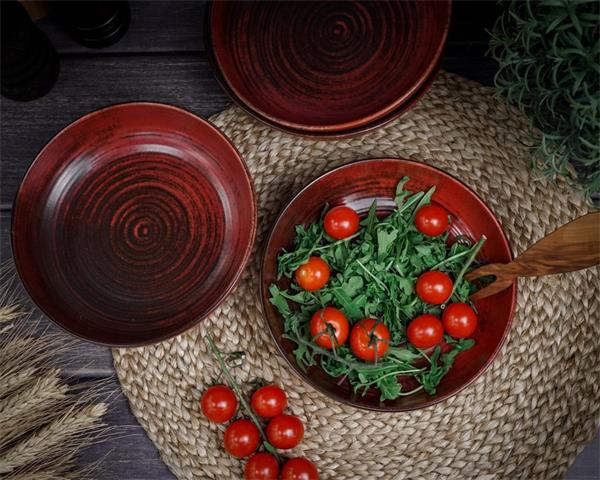 Набор салатников Lykke Red 400 мл, 4 шт