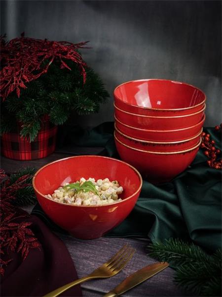 Салатник d 16 см h 8.5 см 770 мл фарфор цвет красный Seasons