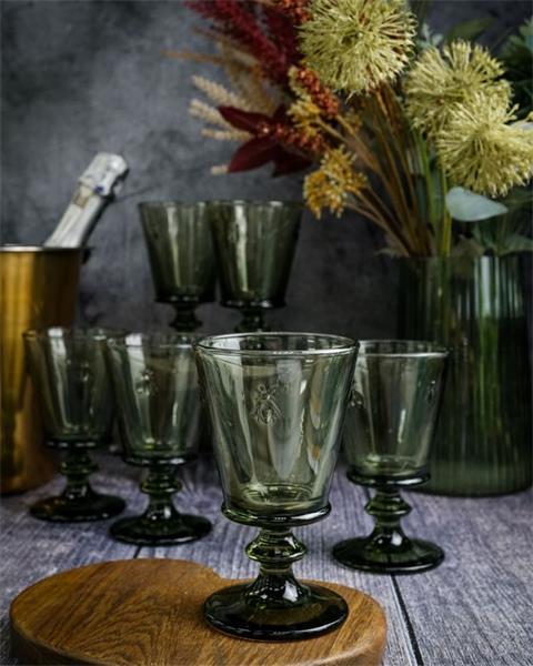 Бокал для вина 240 мл, h 14,1 см, d 8,5 см, цвет оливковый ABEILLE  OLIVE (замена 611014)