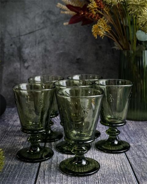 Бокал для вина 240 мл, h 14,1 см, d 8,5 см, цвет оливковый ABEILLE  OLIVE (замена 611014)